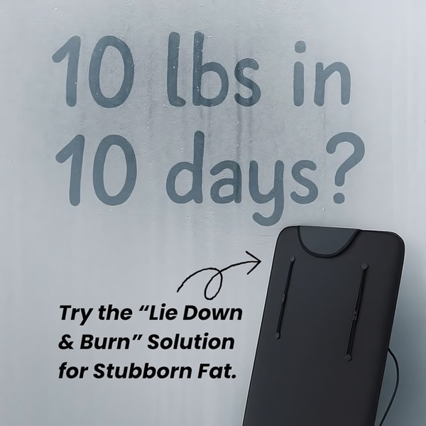 A minimalist ad creative for a fat burning slimming belt that uses a bold, text-heavy hook to promise rapid weight loss results without physical exertion.